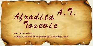 Afrodita Tošević vizit kartica
